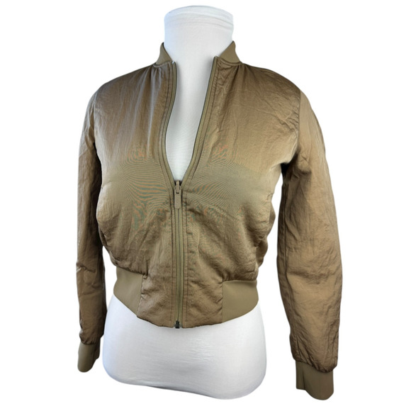 *Damaged/Flawed Lululemon Non-Stop Bomber Jacket Bold Beige Gold Zip Size 4 - Picture 6 of 16